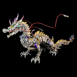 2030+pcs punk mechanical metal large realistic chinese dragon model kit difficult puzzle 50cm