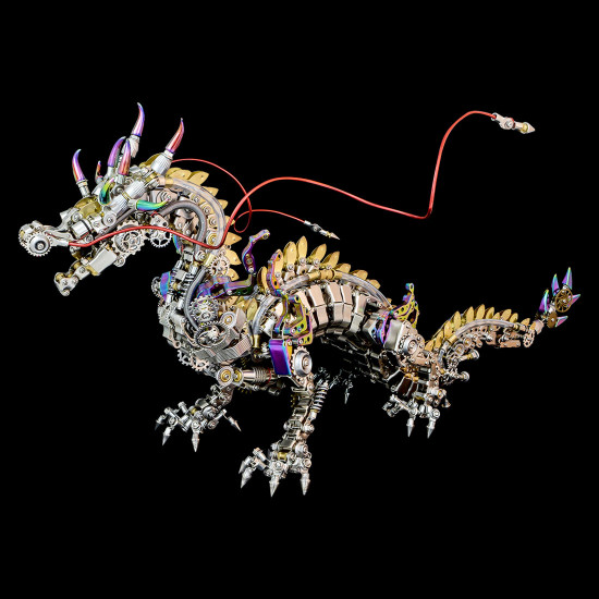 2030+pcs punk mechanical metal large dragon model kit difficult puzzle 50cm