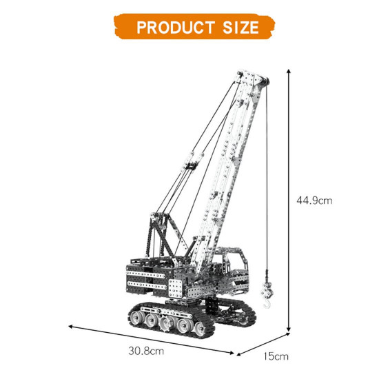 2152pcs diy assembly stainless steel 2.4g 12ch crane rc crawler crane toy for adults