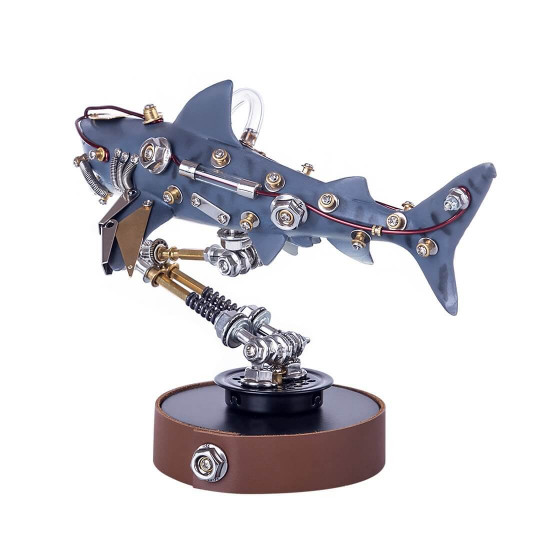 217pcs 3d assembly diy metal mechanical shark variant beast puzzle model