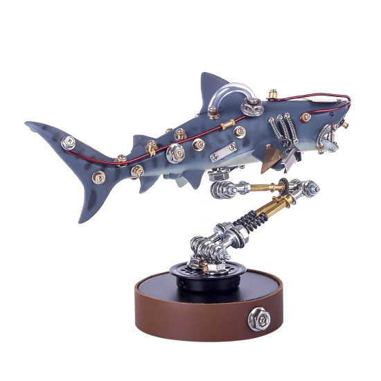 217pcs 3d assembly diy metal mechanical shark variant beast puzzle model