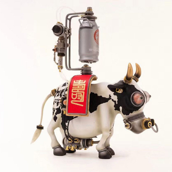 22 century steampunk mechanical cow