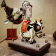 22 century steampunk mechanical cow