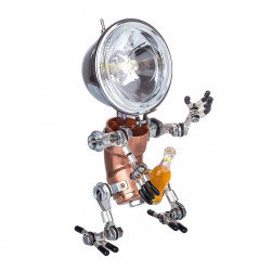 22cm 3d metal steampunk industrial style bowed head table lamp man figuremodels