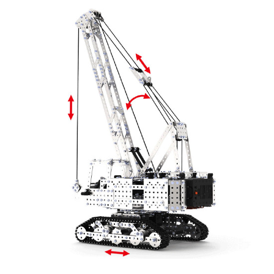 2400+pcs 2 in 1 diy 3d metal rc engineering crane model kits assembly puzzle toys