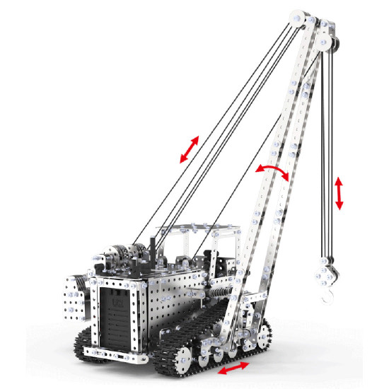 2400+pcs 2 in 1 diy 3d metal rc engineering crane model kits assembly puzzle toys