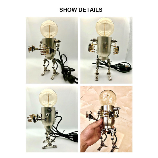 250pcs+ metal future robot bulb lamp handyman mr gort model building kits with light