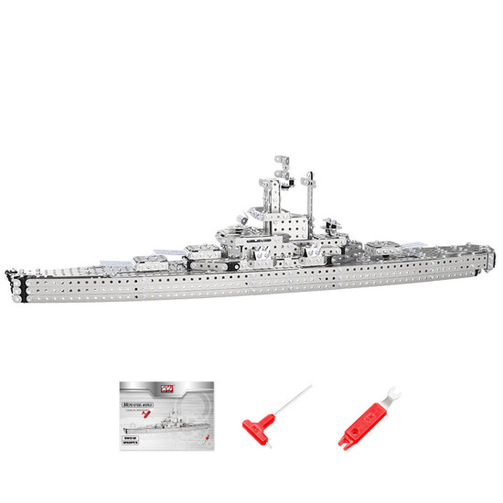 260pcs diy assembly 3d metal battleship metal model kits puzzle toys