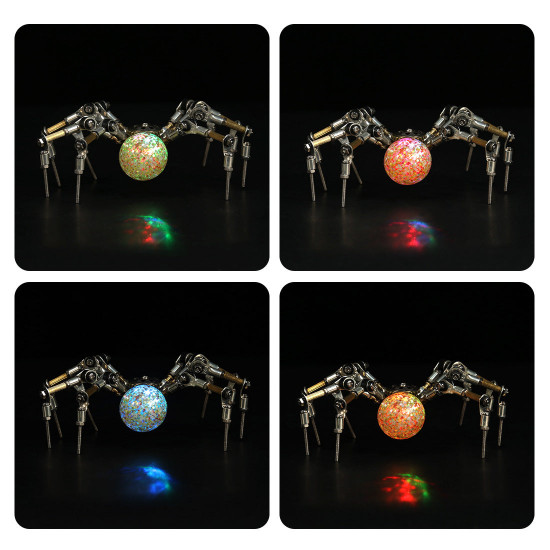 270pcs+  halloween light up mini spider model diy kits 3d metal puzzle