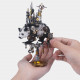 290pcs diy metal assembly black & white panda with walking castle model kit