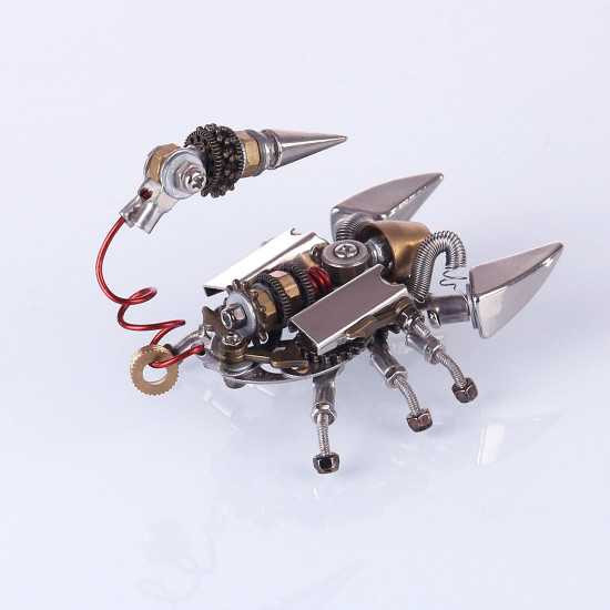 2pcs diy metal 3d desert scorpion longhorn assembly  puzzle model kit