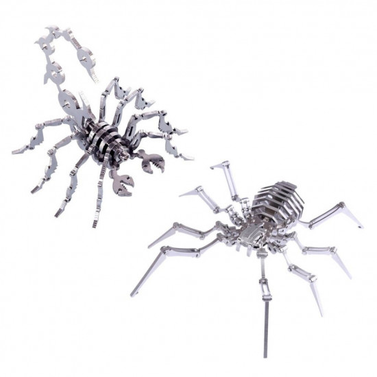 2pcs little scorpion & spider king diy stainless steel metal puzzle model