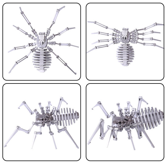 2pcs little scorpion & spider king diy stainless steel metal puzzle model