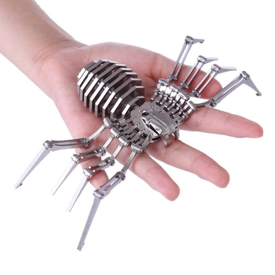 2pcs little scorpion & spider king diy stainless steel metal puzzle model