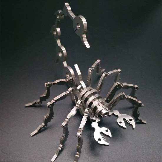 2pcs little scorpion & spider king diy stainless steel metal puzzle model