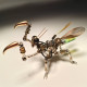 300pcs+ steampunk little mantis with glow light 3d metal insect model diy kits