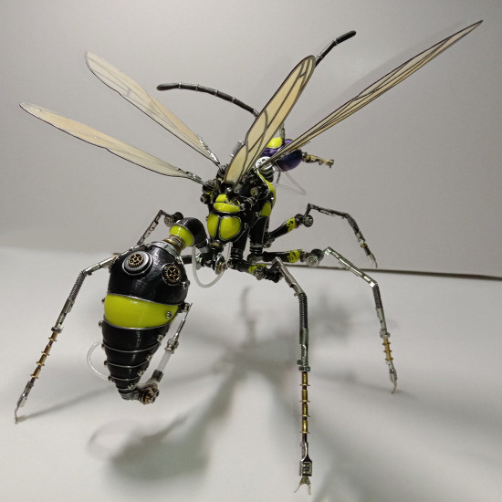 3d assembled steampunk big wasp metal sculpture model craft