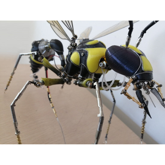 3d assembled steampunk big wasp metal sculpture model craft