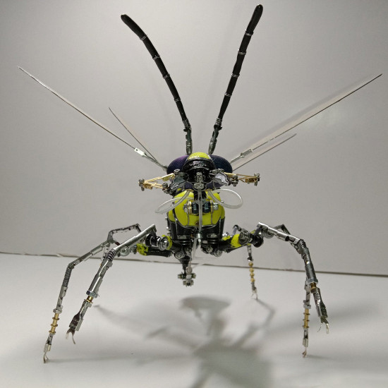 3d assembled steampunk big wasp metal sculpture model craft