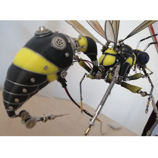 3d assembled steampunk big wasp metal sculpture model craft