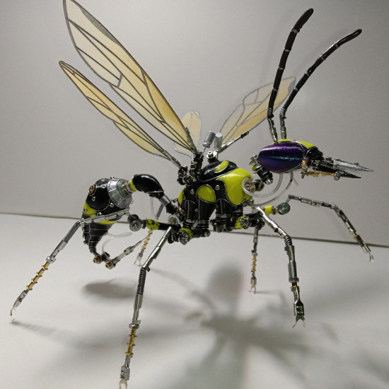 3d assembled steampunk big wasp metal sculpture model craft