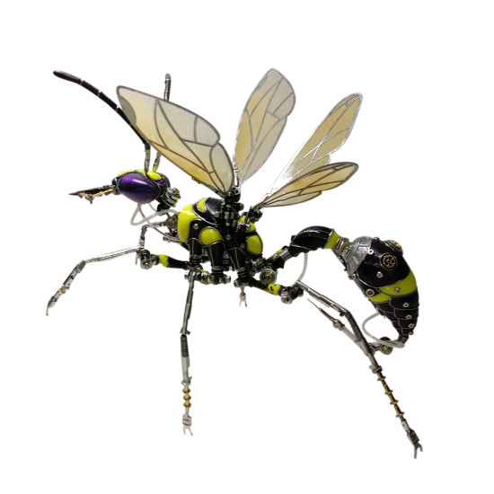 3d assembled steampunk big wasp metal sculpture model craft