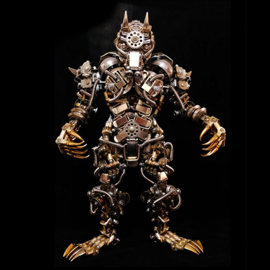 3d diy metal assembly werewolf model hyperrealistic toy set