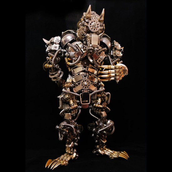 3d diy metal assembly werewolf model hyperrealistic toy set