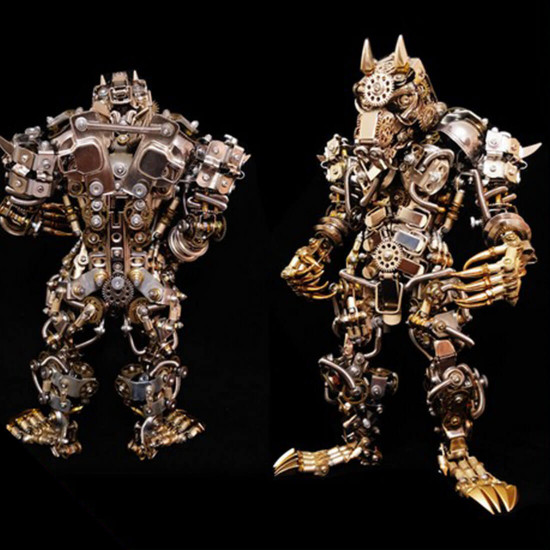 3d diy metal assembly werewolf model hyperrealistic toy set