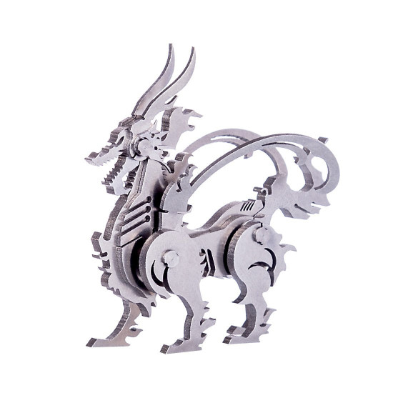 3d diy metal puzzle assembly jigsaw crafts model kit - goat beast/unicorn