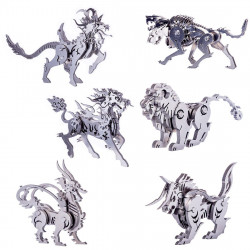 3d diy metal puzzle assembly jigsaw crafts model kit - unicorn/goat beast