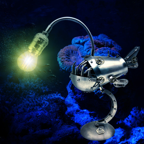 3d metal assembly mechanical anglerfish lamp toy