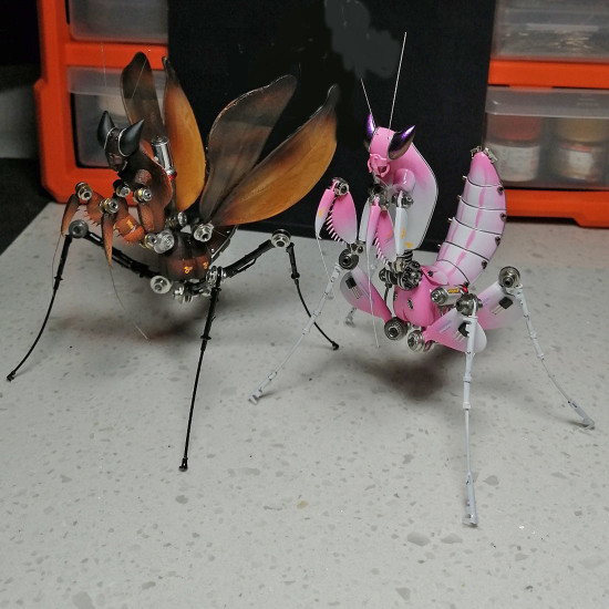 3d metal deroplatys mantis bug insect model kits sculpture assembled crafts for home decor