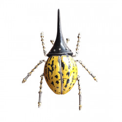 3d metal yellow dynastes beetles steampunk bug model kit handmade