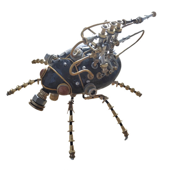 3d metal little beetle model handmade steampunk crafts sculpture