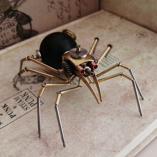 3d metal mechanical black spider assembled model handicrafts for home desk decor