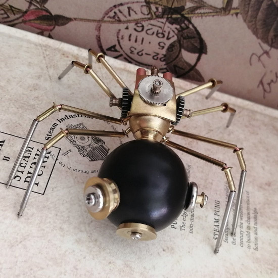 3d metal mechanical black spider assembled model handicrafts for home desk decor