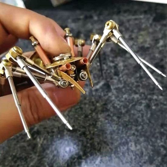 3d metal mechanical golden spider assembly model kit