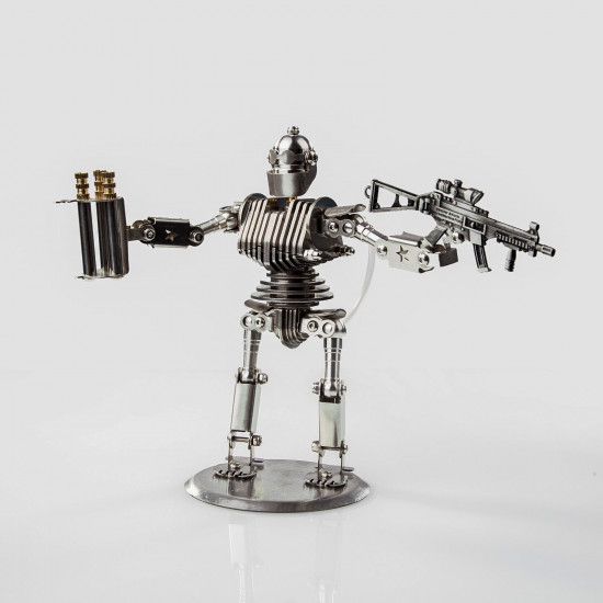 3d metal shooting battle punk soldier mecha model