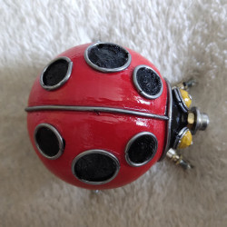 3d metal steampunk coccinellidae ladybird sculpture model for collection