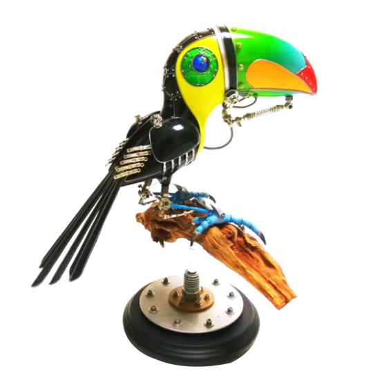 3d metal steampunk toucan bird animals sculpture  assembled model kits collection