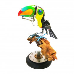 3d metal steampunk toucan bird animals sculpture  assembled model kits collection