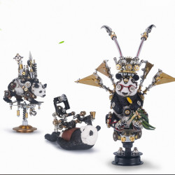 3pcs set diy metal assembly panda series model kit for home collection decor