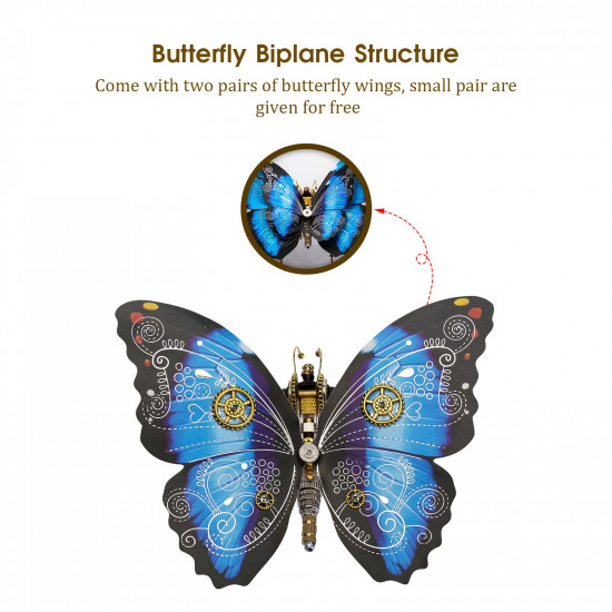 3pcs/ set steampunk 3d monarch butterflies model building kit