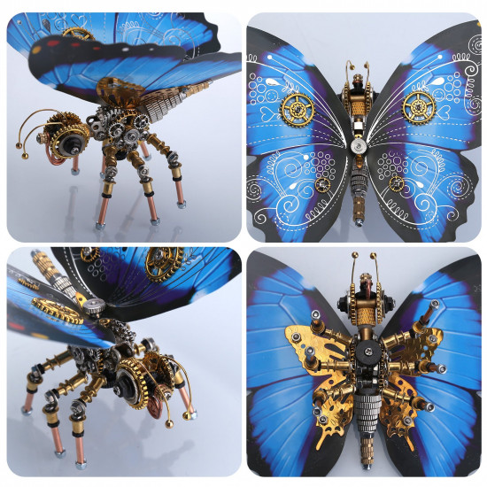 3pcs/ set steampunk 3d monarch butterflies model building kit