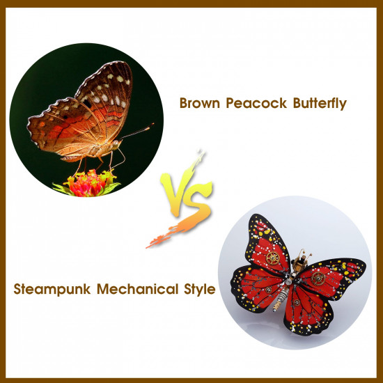 3pcs/ set steampunk 3d monarch butterflies model building kit