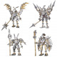 400+pcs diy metal mechanical ancient 3d fighting solider mecha assembly model kit adult