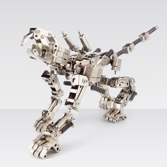 415pcs 2in1 metal deformable lion mecha puzzle assembly model building kit age 14+