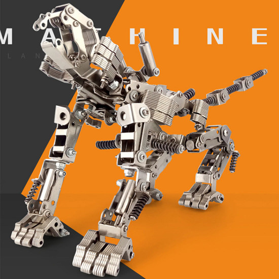 415pcs 2in1 metal deformable lion mecha puzzle assembly model building kit age 14+