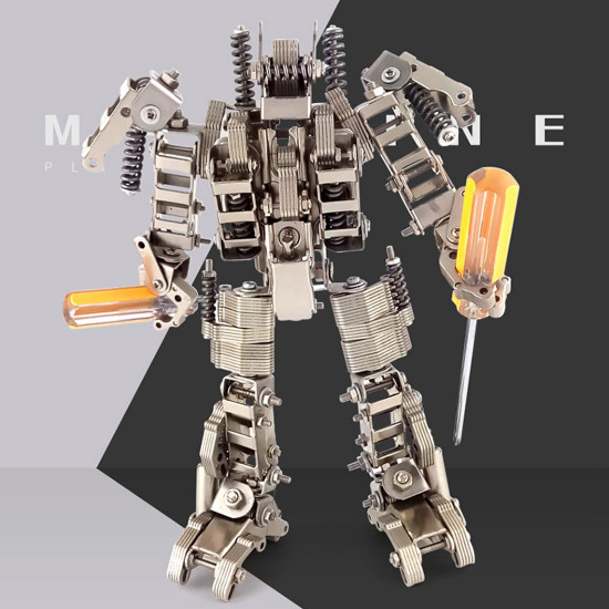 415pcs 2in1 metal deformable lion mecha puzzle assembly model building kit age 14+